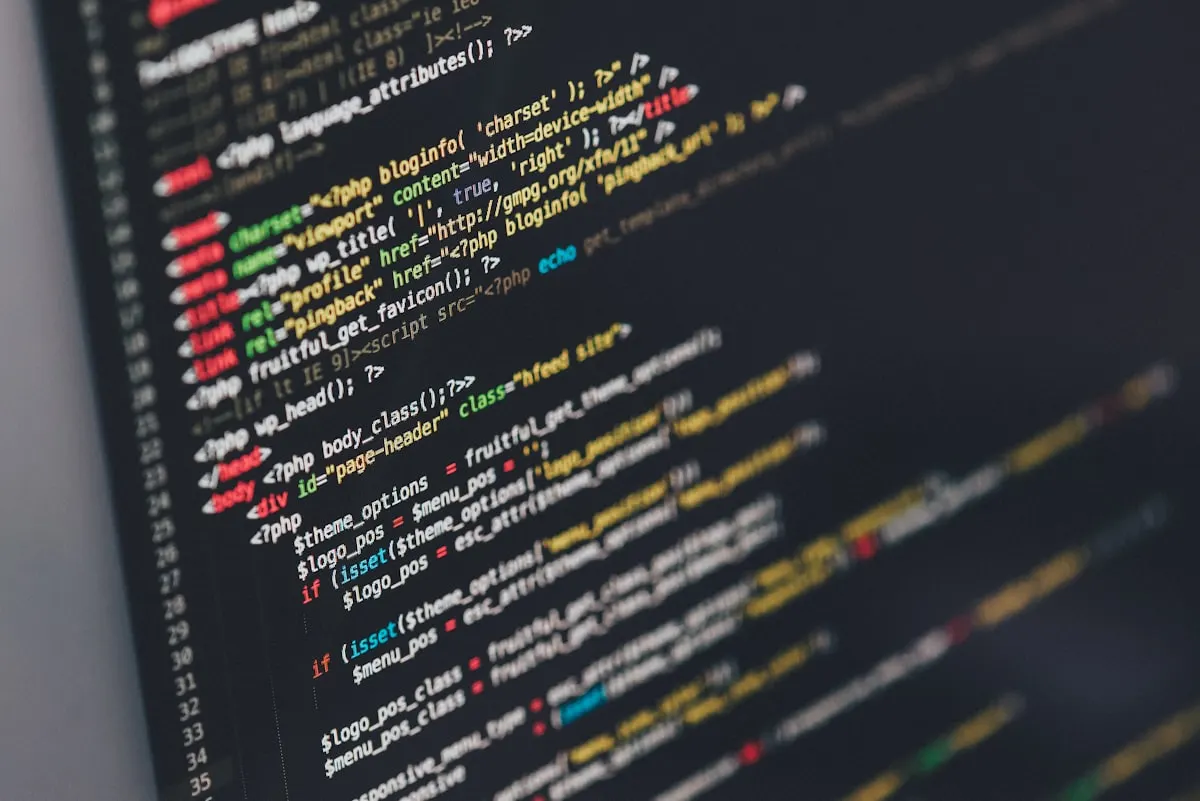 Programator la laptop, cod pe ecran, asigurare IT